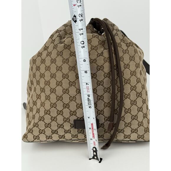 Gucci GG Brown Canvas Bucket Backpack - Picture 14 of 15